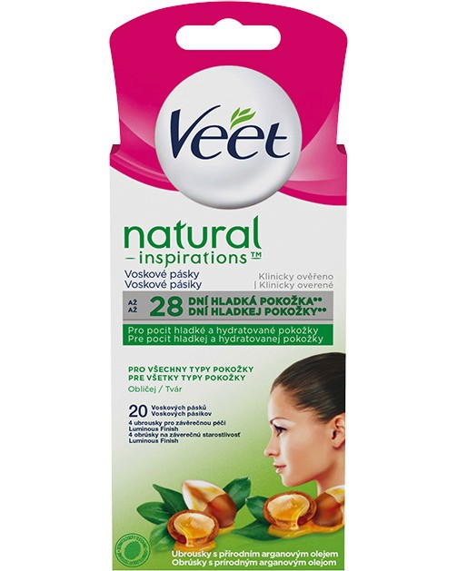 Veet Natural Inspirations Wax Strips Face -    , 20  - 