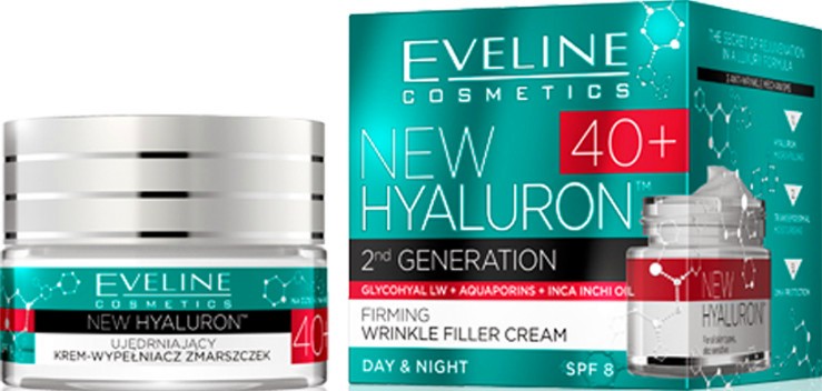 Eveline New Hyaluron Firming Wrinkle Filler Cream - SPF 8 -     -     "Hyaluron" - 