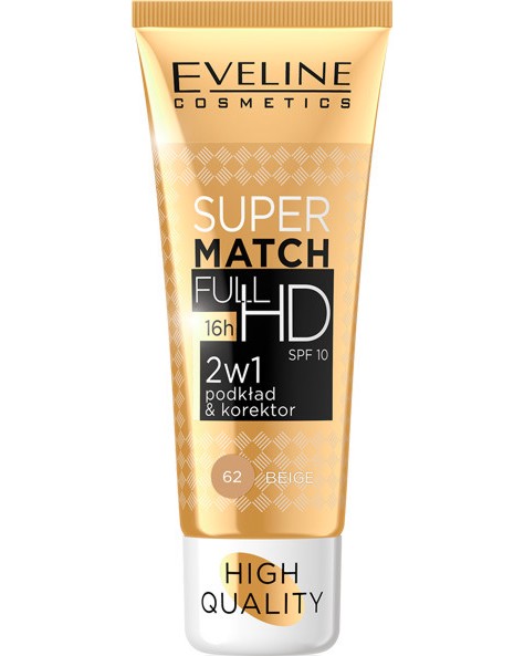 Eveline Super Match Full HD Foundation & Concealer - SPF 10 -        2  1 -   