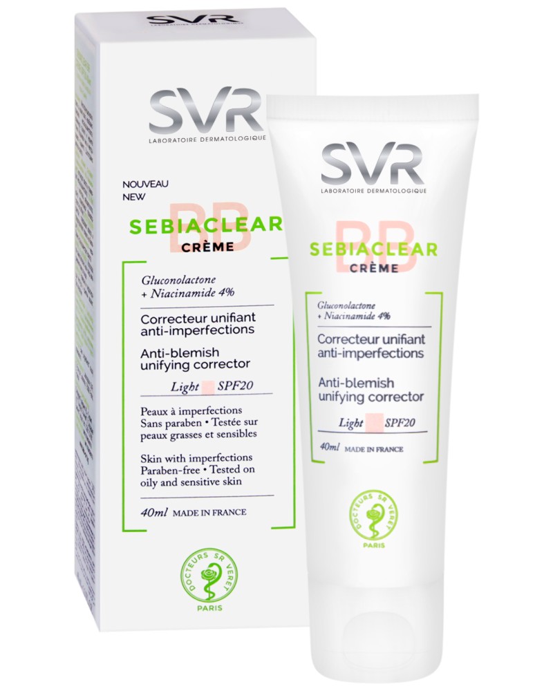 SVR Sebiaclear BB Cream - SPF 20 - BB       "Sebiaclear" - 