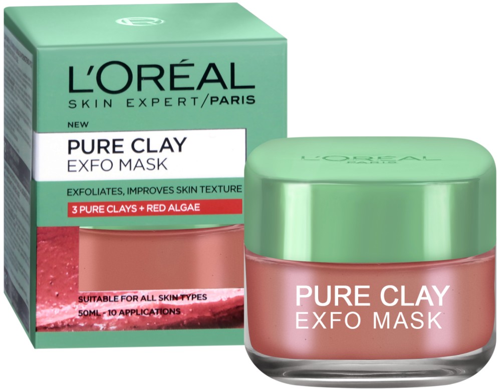 L'Oreal Pure Clay Exfo Mask -        3        "Pure Clay" - 