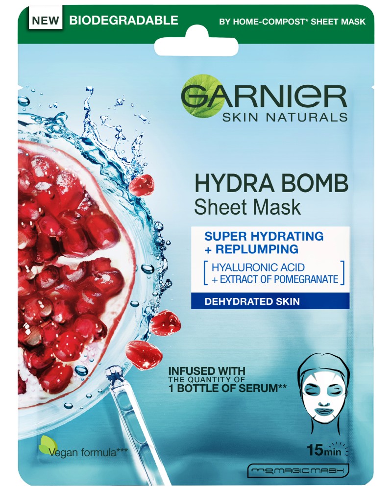 Garnier Pomegranate Hydra Bomb Sheet Mask -         - 
