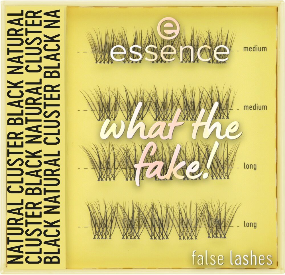 Essence What The Fake! False Lashes 06 Natural Cluster Black Essence What The Fake! False Lashes 06 Natural Cluster Black - Изкуствени мигли на снопчета за обем и дължина в комплект с лепило - продукт