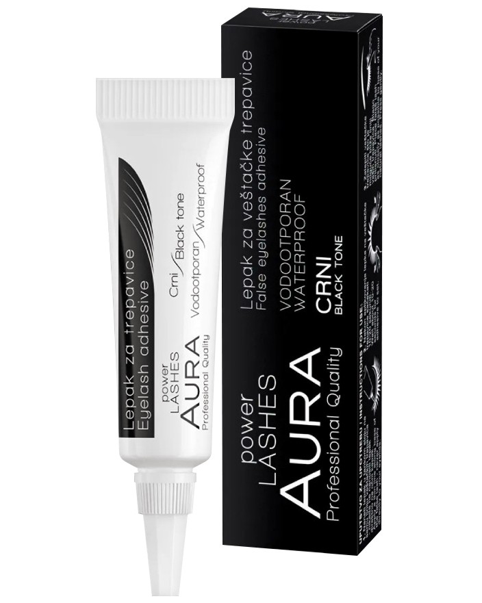 Aura Power Lashes Adhesive Waterproof Black Aura Power Lashes Adhesive Waterproof Black - Черно водоустойчиво лепило за изкуствени мигли от серията Power Lashes - продукт