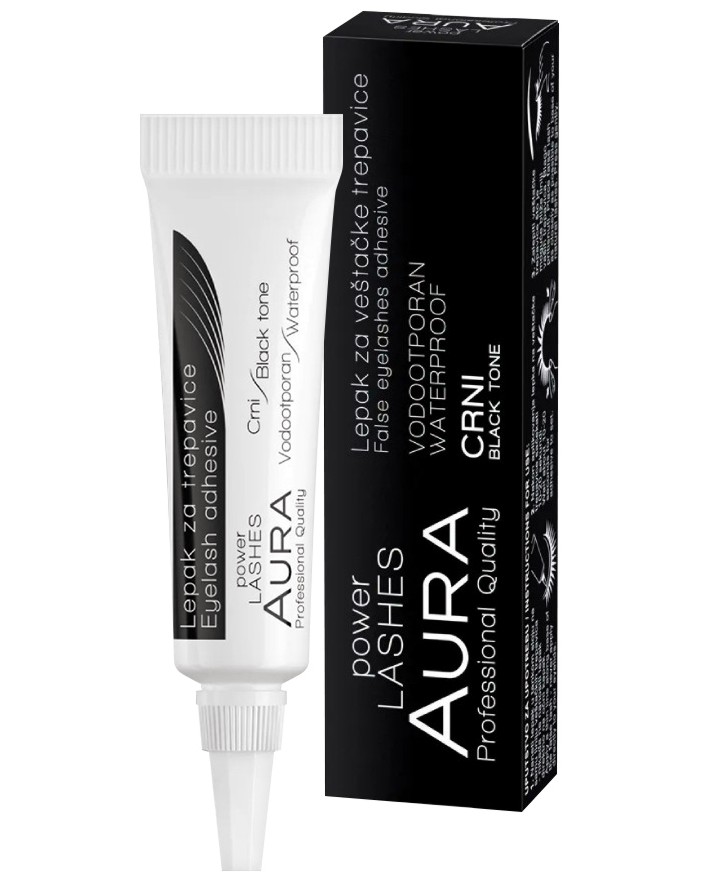 Aura Power Lashes Adhesive Waterproof Black -         Power Lashes - 