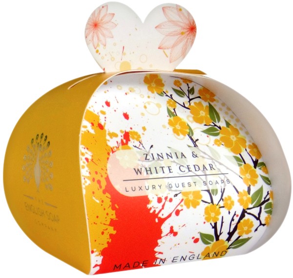 English Soap Company Zinnia & White Cedar Luxury Guest Soaps -   3 x 20 g         - 