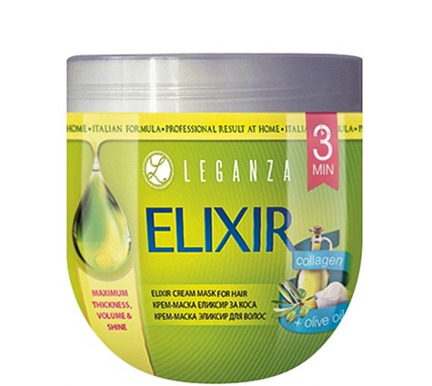Leganza Elixir Hair Cream Mask With Collagen And Olive Oil - -         "Elixir" - 