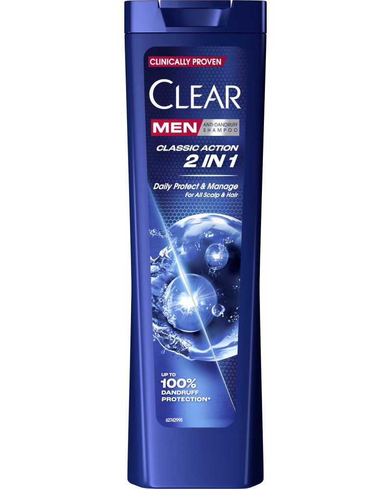 Clear Men Classic Action 2 in 1 Anti-Dandruff Shampoo -      - 