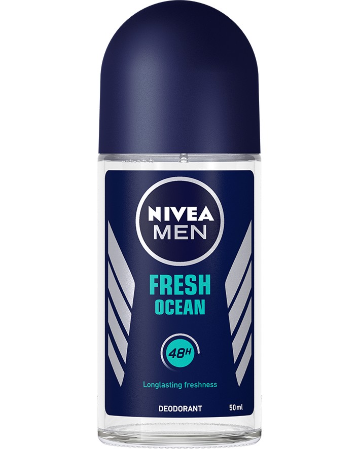 Nivea Men Fresh Ocean Deodorant Roll-On Nivea Men Fresh Ocean Deodorant Roll-On - Ролон дезодорант за мъже без алуминиеви соли от серията Nivea Men - ролон