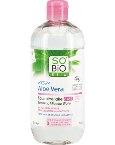 SO BiO Etic Hydra Aloe Vera Soothing Micallar Water 3 in 1 -            "Hydra Aloe Vera" - 
