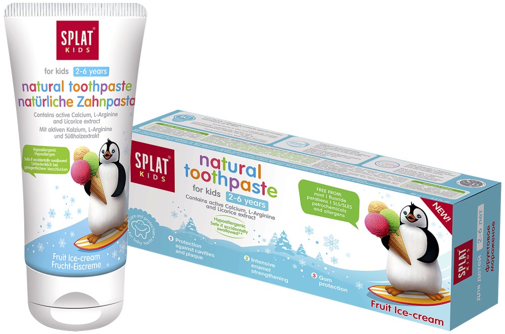 Splat Kids Bio-Active Toothpaste Fruit Ice-Cream -          -   