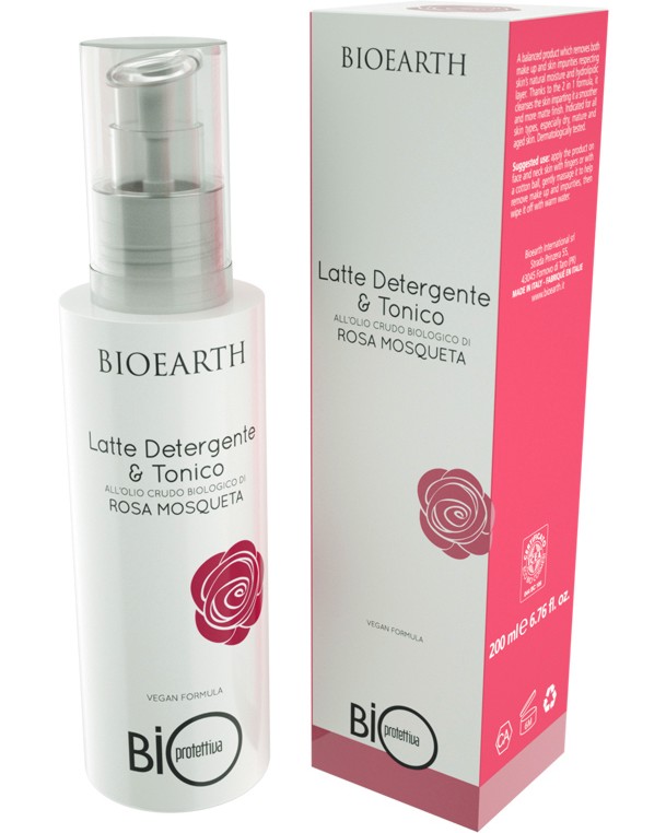 Bioearth Bioprotettiva Rosa Mosqueta Latte Detergento & Tonico -       2  1       "Bioprotettiva" -  
