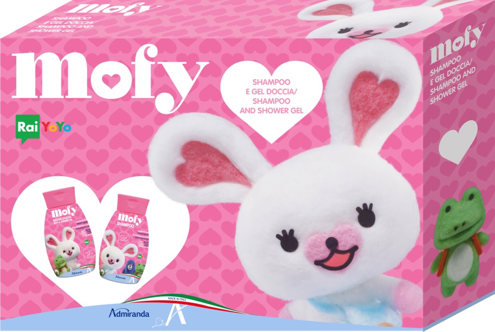 Детски подаръчен комплект за момичета Детски подаръчен комплект за момичета - Шампоан и душ гел от серията "Mofy" - продукт