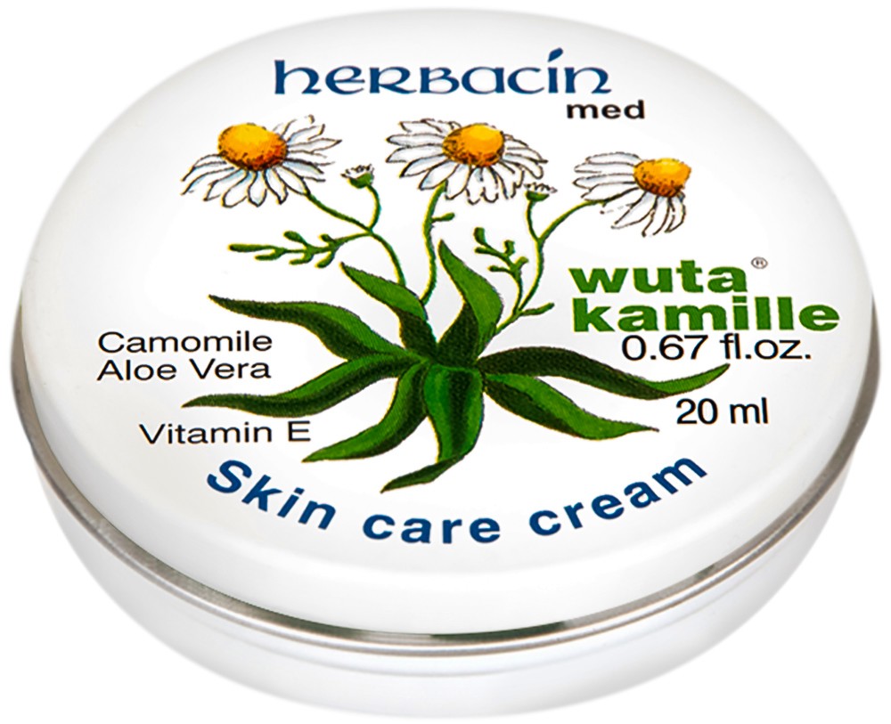 Herbacin Med Wuta Kamille Skin Care Cream - Хидратиращ крем за лице с лайка, алое и витамини от серията "Med" - крем