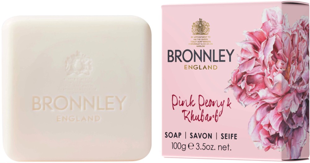 Bronnley Pink Peony & Rhubarb Soap -           "Pink Peony & Rhubarb" - 