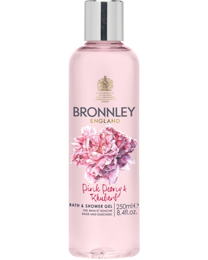 Bronnley Pink Peony & Rhubarb Body Bath & Shower Gel -       2  1         "Pink Peony & Rhubarb" -  