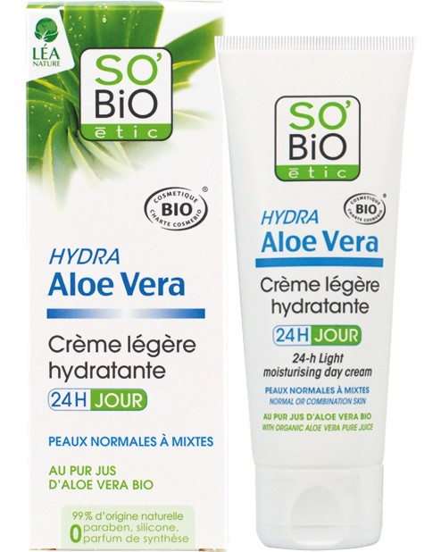 SO BiO Etic Hydra Aloe Vera 24h Light Moisturising Day Cream -            "Hydra Aloe Vera" - 