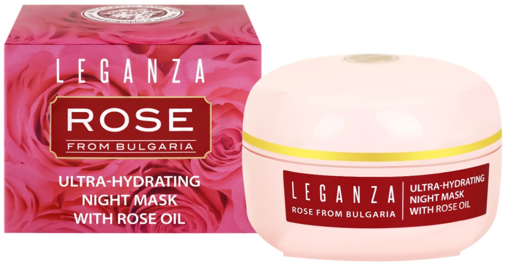 Leganza Rose Ultra-Hydrating Night Mask with Rose Oil -            "Rose" - 