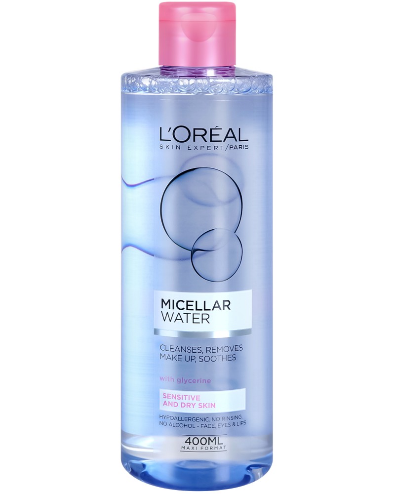 L'Oreal Micellar Water - Успокояваща мицеларна вода за чувствителна и суха кожа - продукт