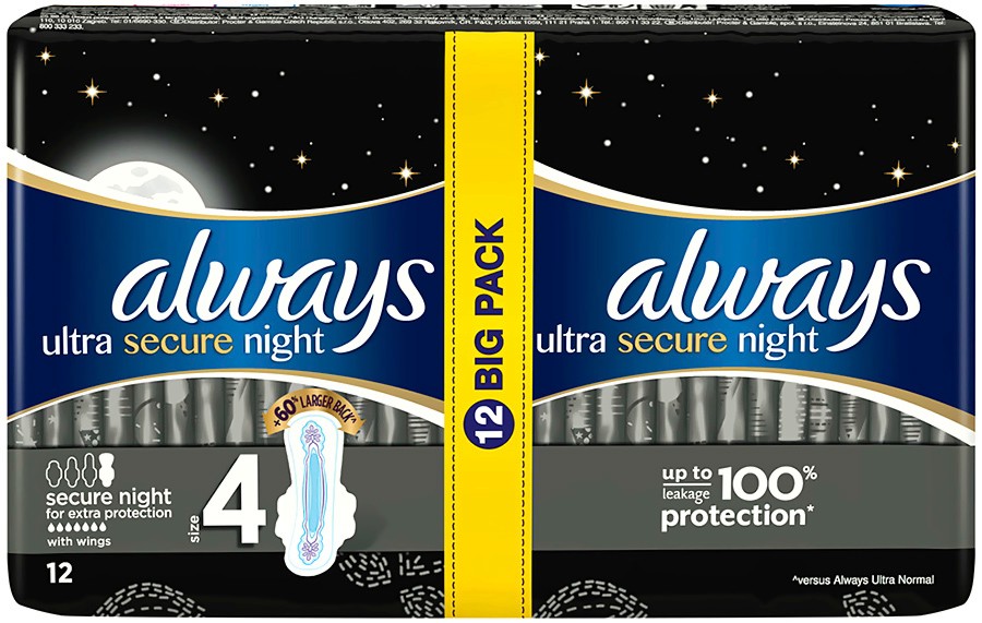 Always Ultra Secure Night Extra Protection Duo - 12     -  