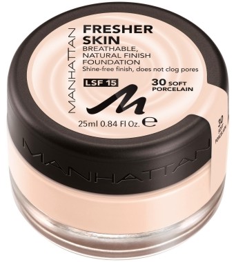 Manhattan Fresher Skin Make Up SPF 15 Manhattan Fresher Skin Make Up SPF 15 - Дълготраен фон дьо тен, минимизиращ нежелания блясък - фон дьо тен