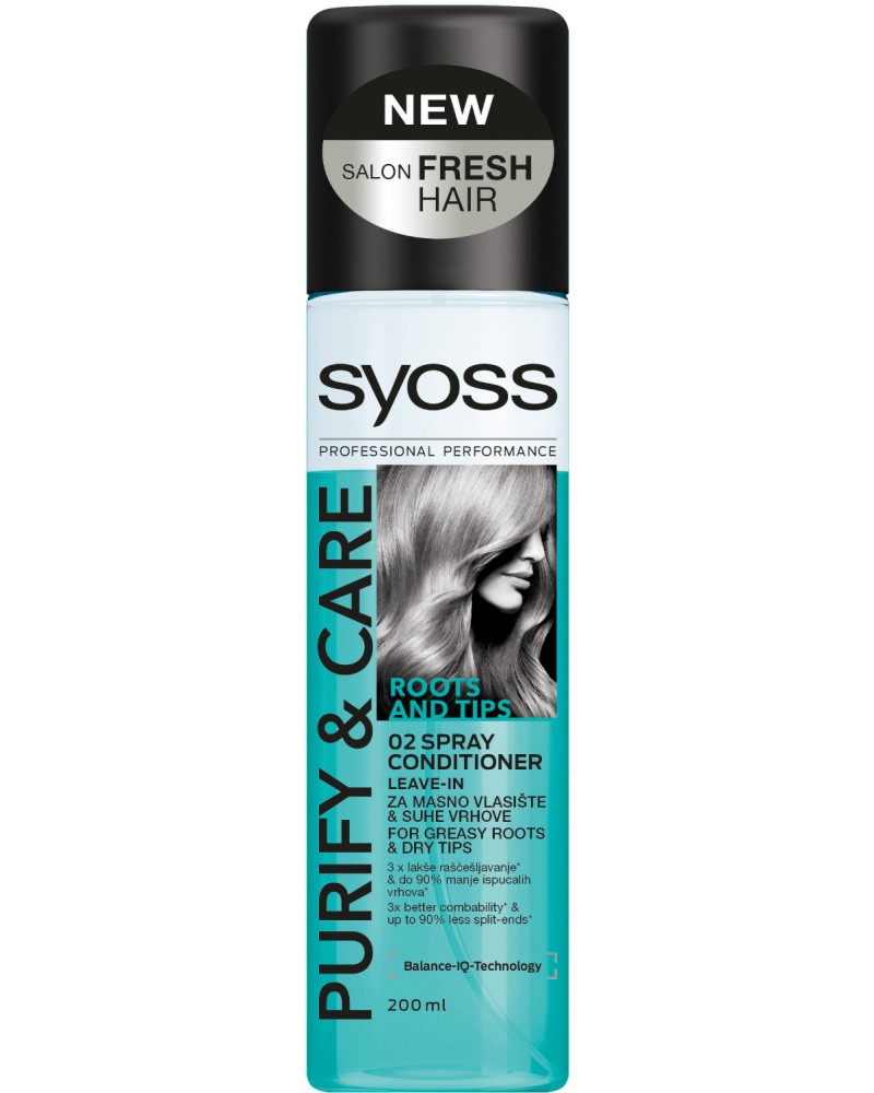 Syoss Purify & Care Roots and Tips Spray Conditioner -             "Purify & Care" - 