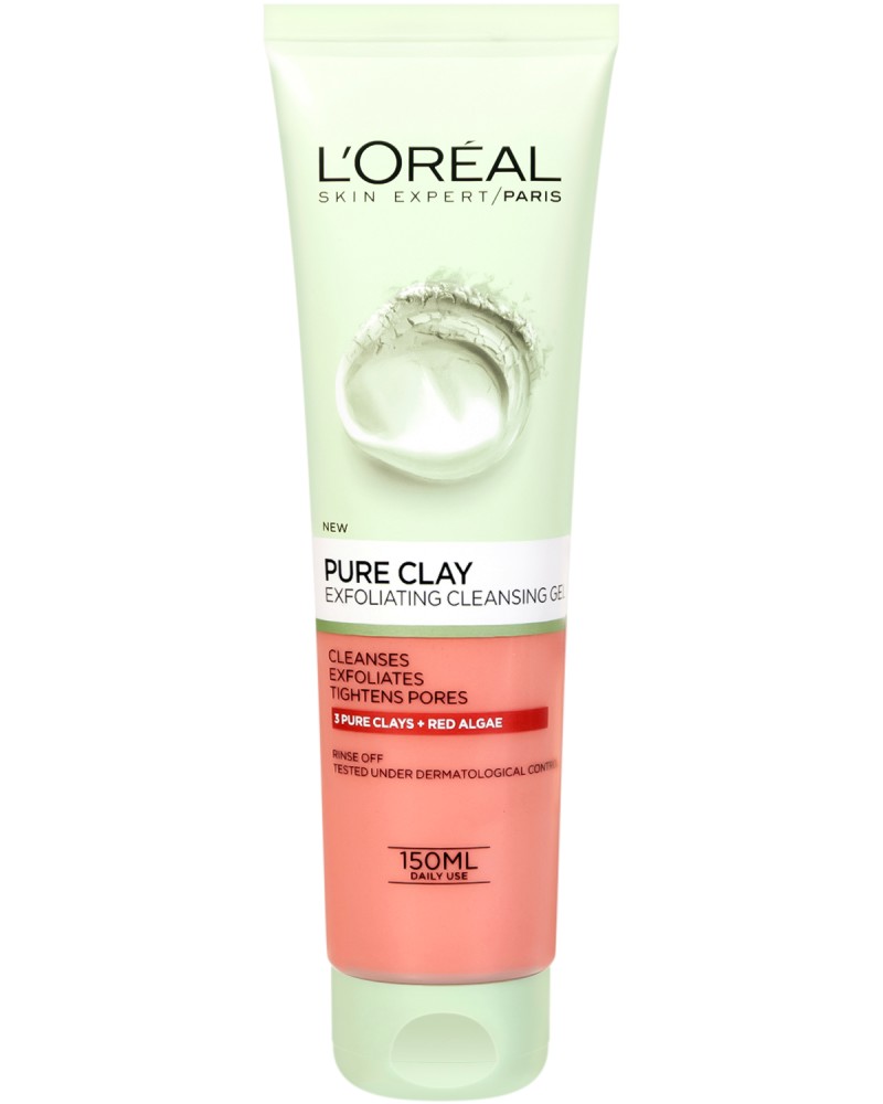 L'Oreal Pure Clay Exfolating Cleansing Gel -      3        "Pure Clay" - 