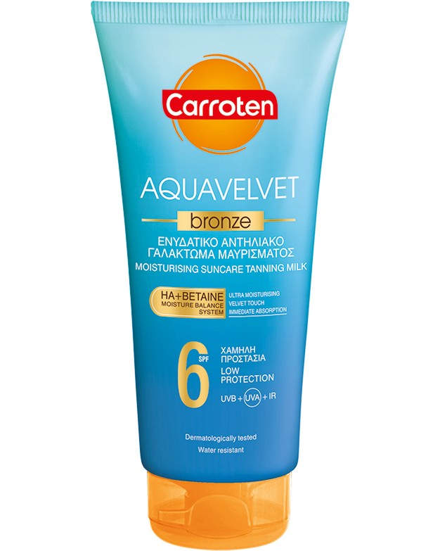 Carroten Aquavelvet Bronze Moisturising Suncare Tanning Milk SPF 6 -         "Aquavelvet" - 