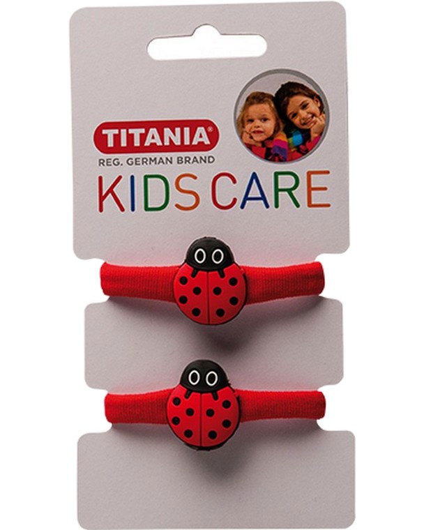 Детски ластици за коса с калинки Titania - 2 броя от серията Kids Care - ластик