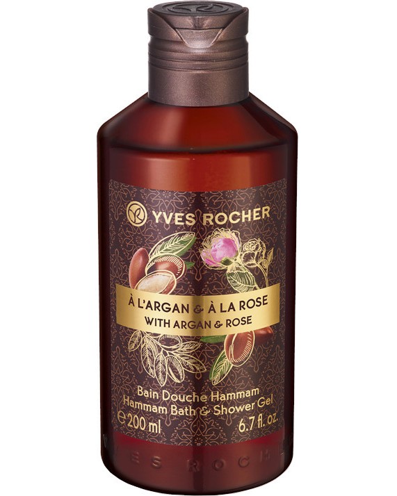 Yves Rocher Argan & Rose Hammam Bath & Shower Gel - ��� ��� � ���� �� ���� � ����� � ���� �� ������� Plaisirs Nature - ��� ���