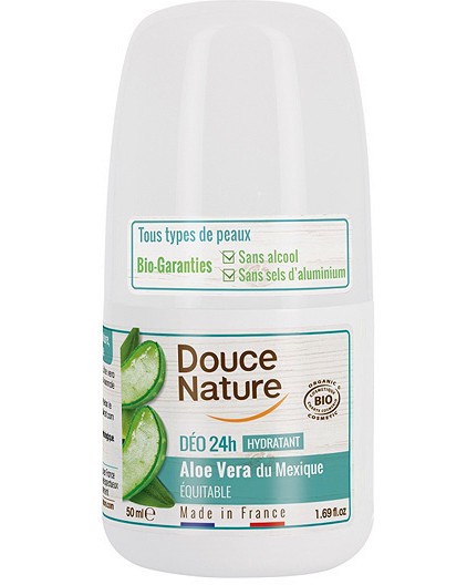 Douce Nature Aloe Vera Roll-On Douce Nature Aloe Vera Roll-On - Ролон дезодорант с алое вера без алуминий - дезодорант