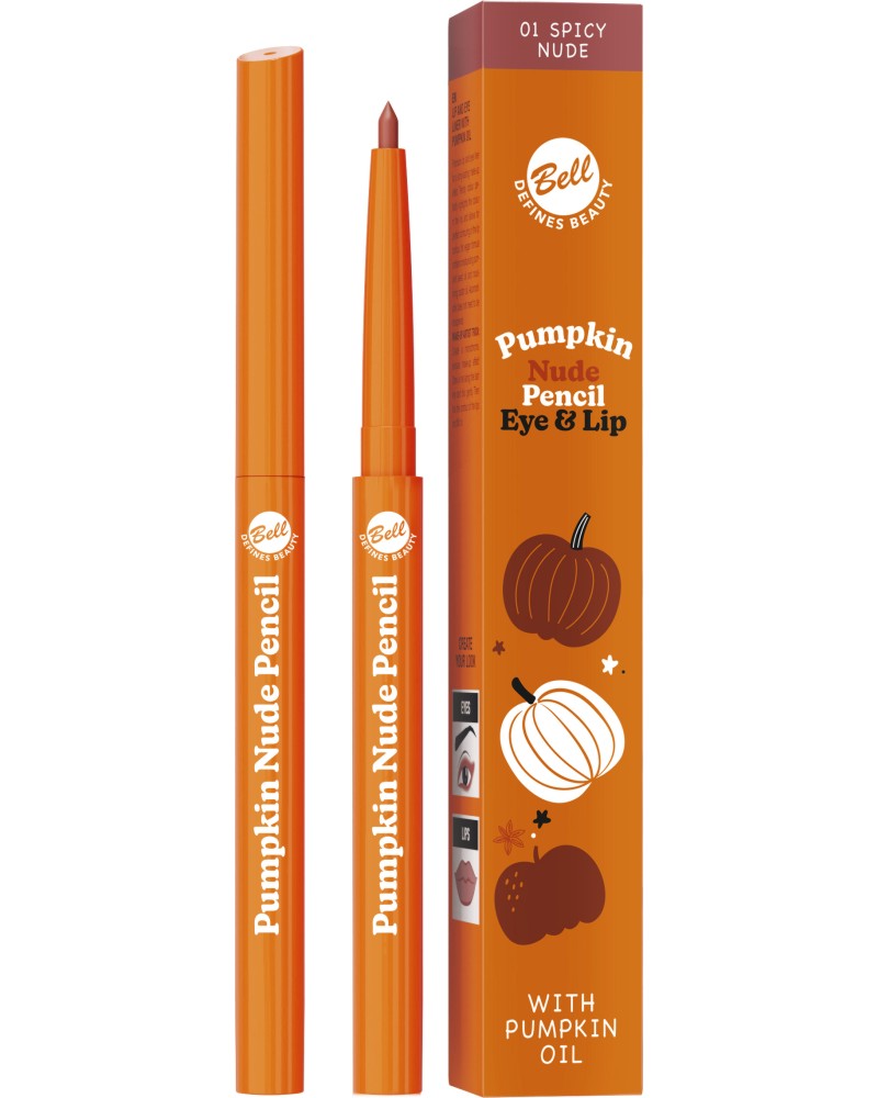 Bell Pumpkin Nude Eye & Lip Pencil  - ����� �� ��� � ����� � �������� �� ����� �� ������� Spicy Pumpkin - �����