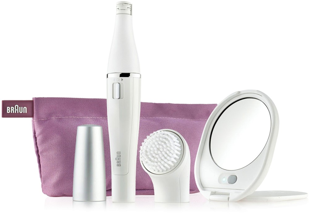 Braun Face 830 Epilation & Cleansing - Епилатор за лице с почистваща четка и огледало - продукт