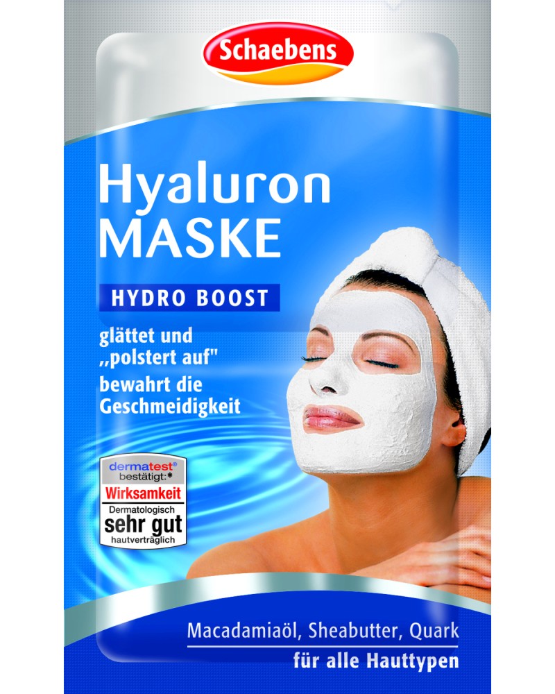 Хидратираща маска за лице Schaebens - 2 дози, с хиалуронова киселина - маска