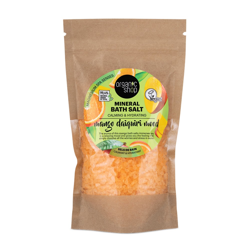 Organic Shop Mango Daiquiri Mood Mineral Bath Salt -          Magnesium Spa Senses - 