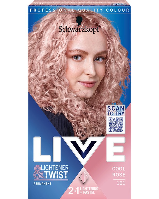 Schwarzkopf Live Lightener + Twist Permanent Color - Изрусител за коса с пастелен оттенък - боя