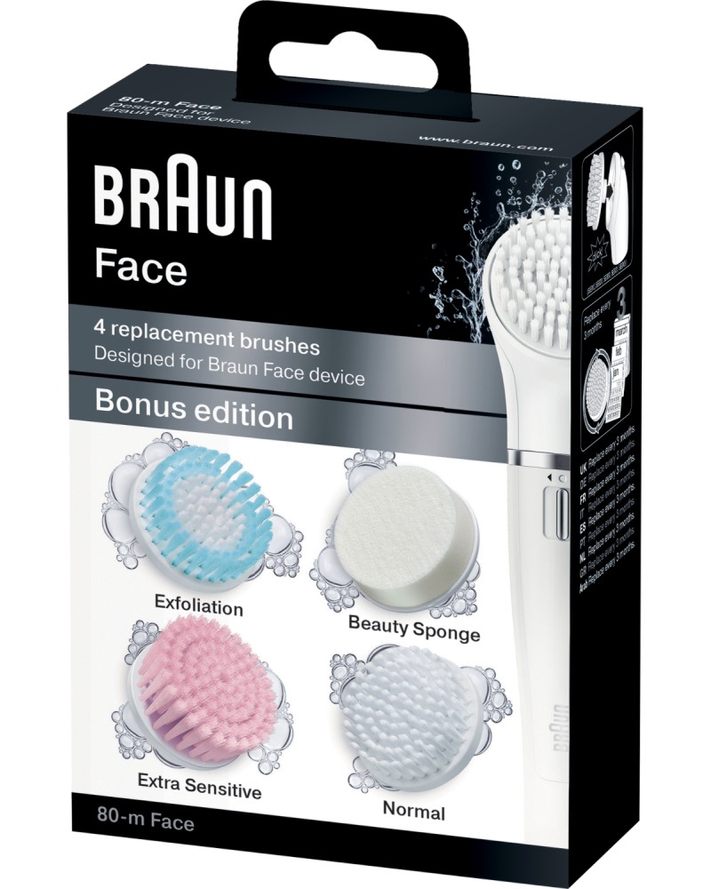 Braun Face 4 Replacement Brushes 80-M -   3         - 