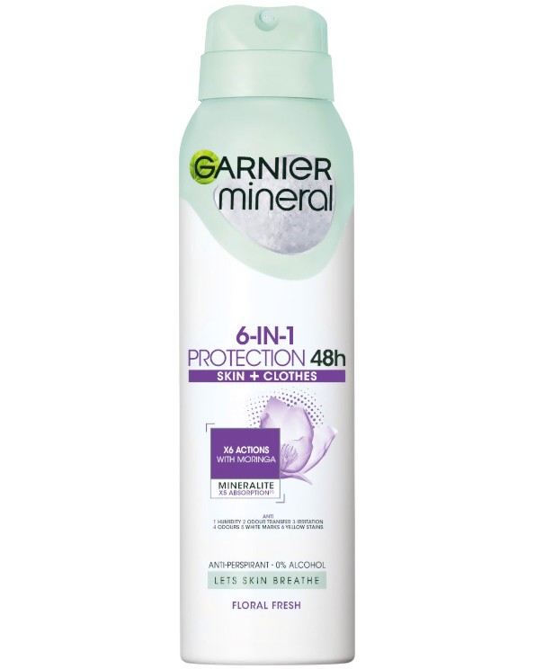 Garnier Mineral 6 in 1 Protection 48h Anti-Perspirant Floral Fresh -        Garnier Deo Mineral - 