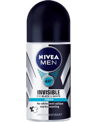 Nivea Men Black & White Fresh Anti-Perspirant Roll-On -        Black & White - 