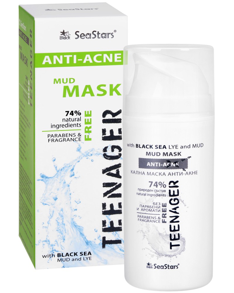 Black Sea Stars Teenager Anti-Acne Mud Mask - Кална маска за лице и тяло против акне от серията Teenager Anti-Acne - маска
