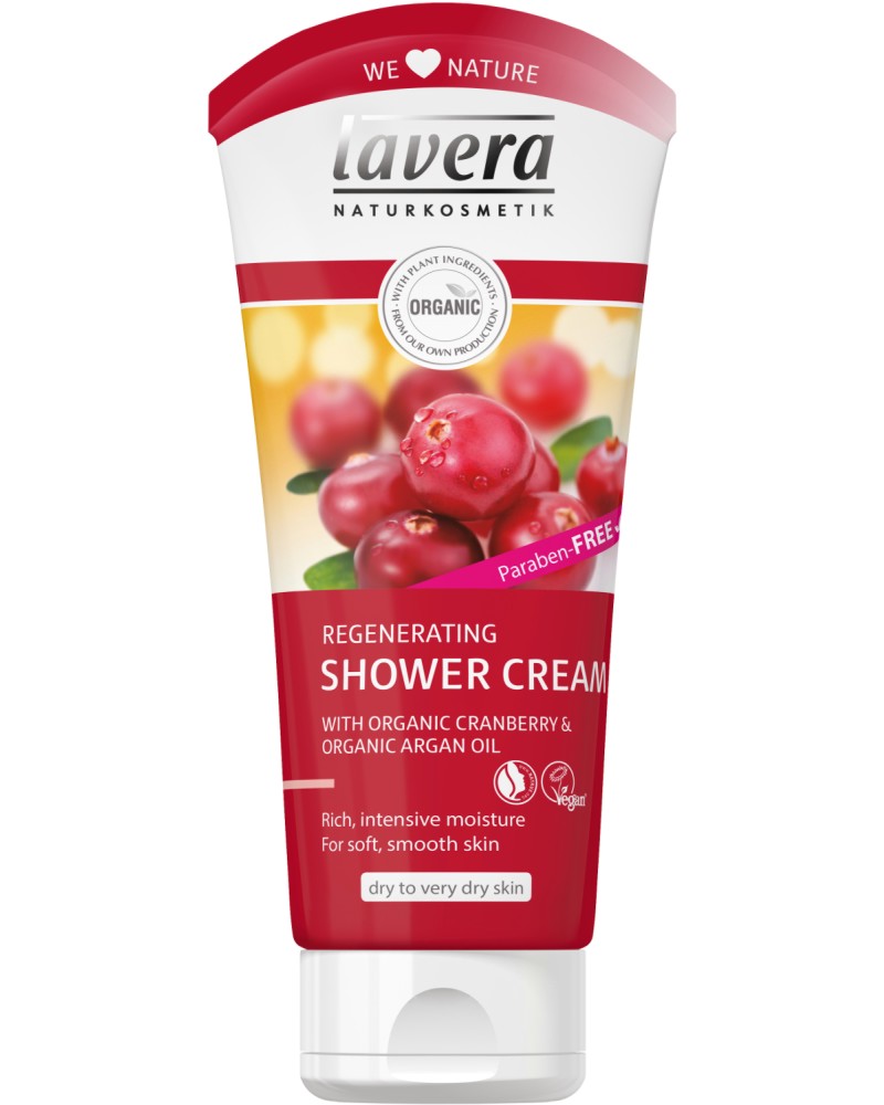 Lavera Regenerating Shower Cream -      "Cranberry & Argan Oil" -  