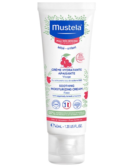 Mustela Soothing Moisturizing Cream - Хидратиращ и успокояващ крем за лице - крем