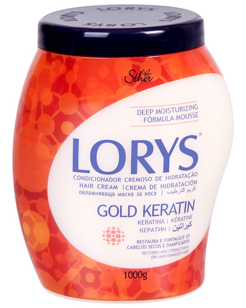 Lorys Hair Cream Gold Keratin Lorys Hair Cream Gold Keratin - Овлажняваща крем маска за суха и увредена коса с кератин - маска