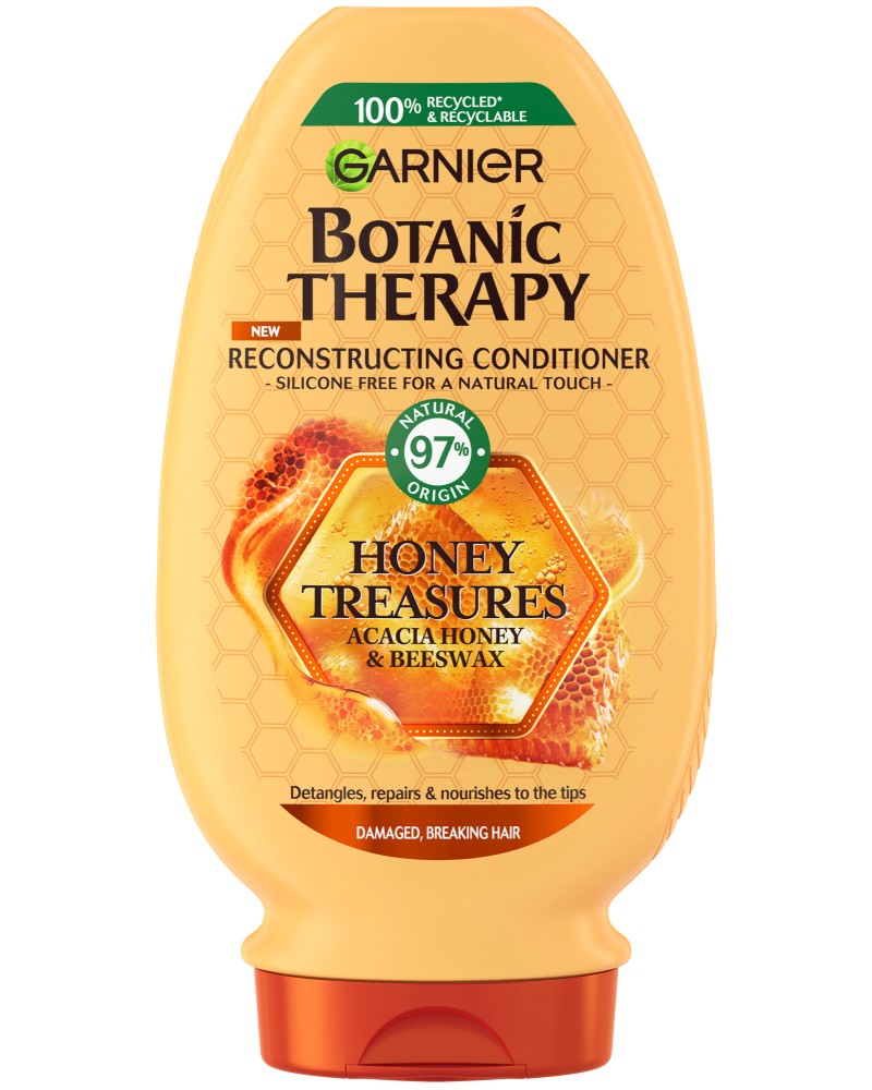 Garnier Botanic Therapy Honey Treasures Conditioner - Възстановяващ балсам за увредена коса с цъфтящи краища с мед - балсам
