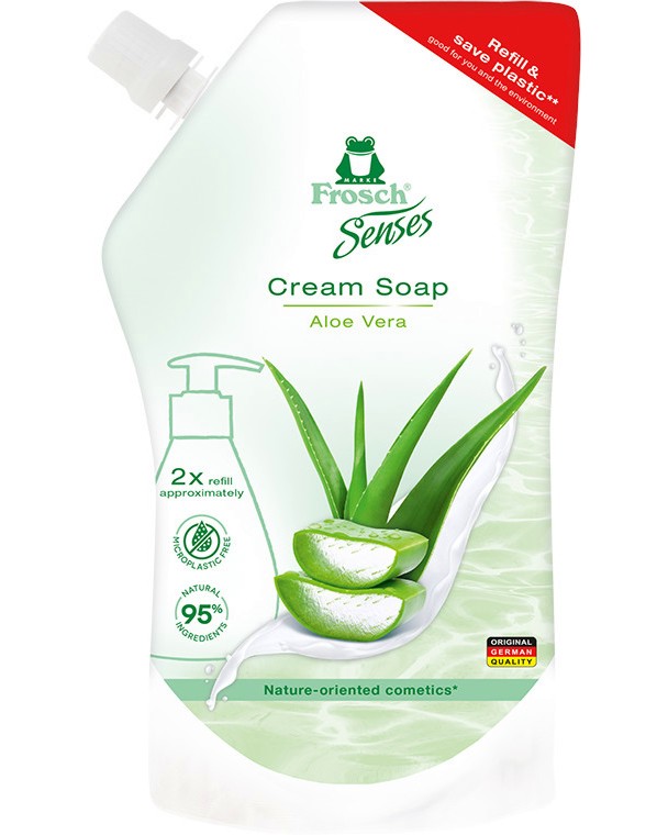 Frosch Aloe Vera Cream Soap Frosch Aloe Vera Cream Soap - Пълнител за течен сапун с алое вера - сапун