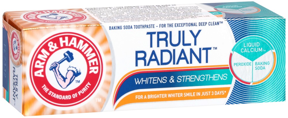 Arm & Hammer Truly Radiant Whitens & Strengthens Toothpaste - ��������� � ��������� ����� �� ���� � ���������� �� 25 ml � 75 ml - ����� �� ����