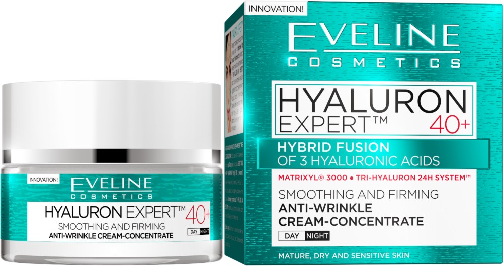Eveline Hyaluron Expert 40+ Anti-wrinkle Cream-concentrat Day Night -    -       "Hyaluron" - 