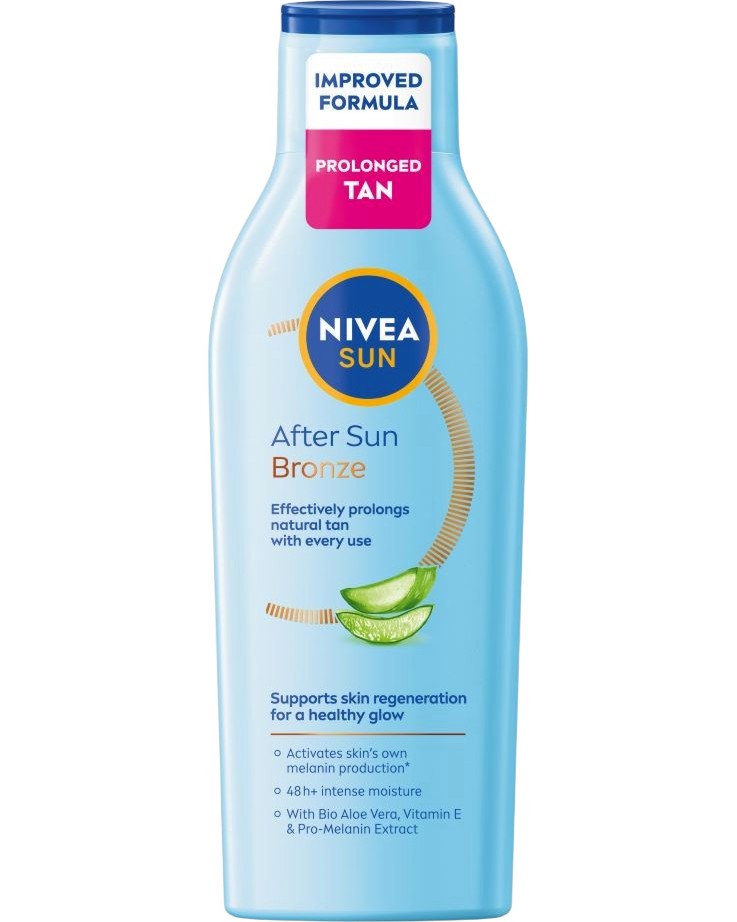 Nivea Sun After Sun Bronze Lotion Nivea Sun After Sun Bronze Lotion - Лосион за след слънце за удължаване на тена от серията Nivea Sun - лосион