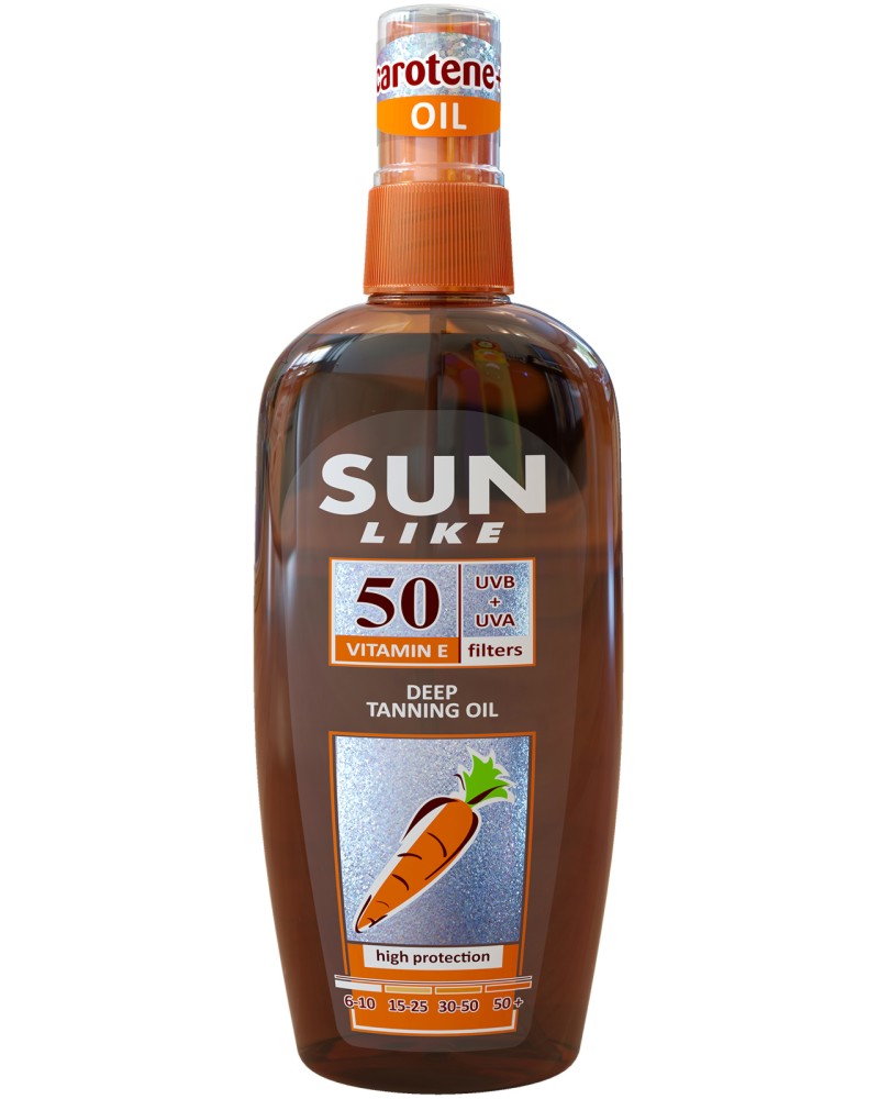Sun Like Carotene+ Deep Tanning Oil SPF 50 -       -   E - 