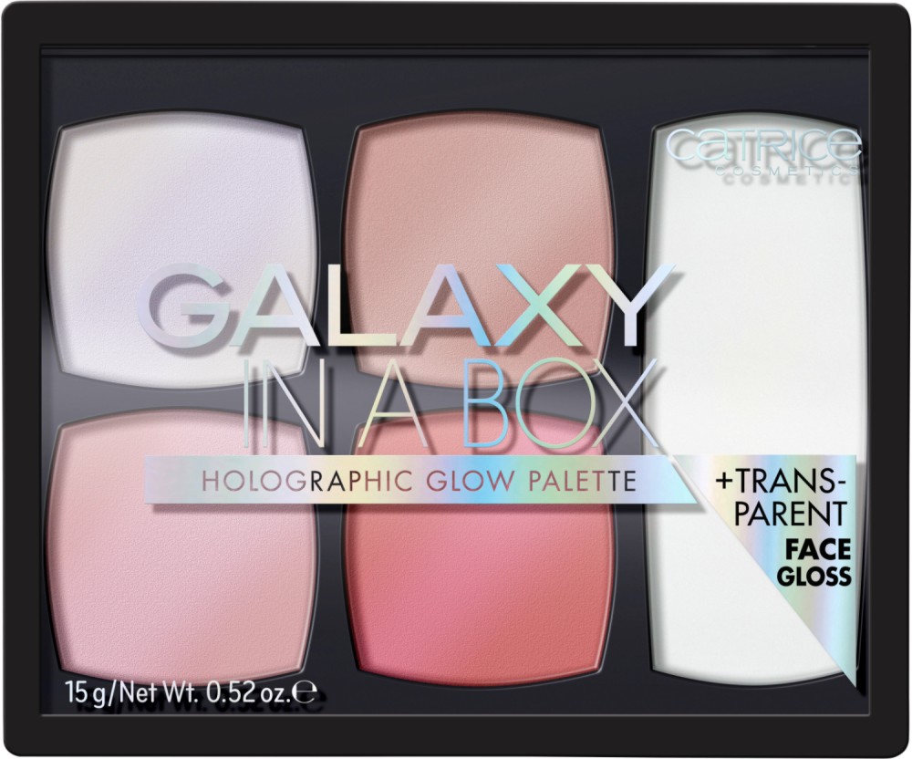Catrice Galaxy In A Box Holographic Glow Palette - Холограмна палитра с хайлайтъри за лице - продукт